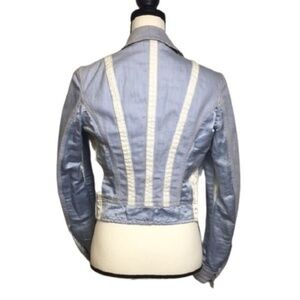 Roberto Cavalli Silk Jean  Jacket crystal embellished monogram detail cropped